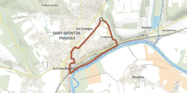 Tracé de Boucle des Pêcheurs sur le Plan IGN