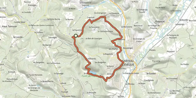 The Boucle du Ladoux track on the IGN map