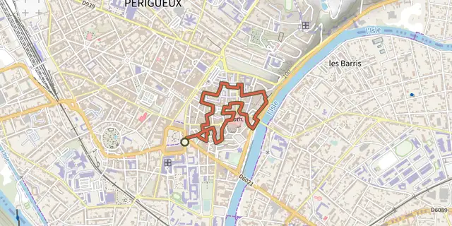 Tracé de Circuit de Périgueux sur le Plan IGN
