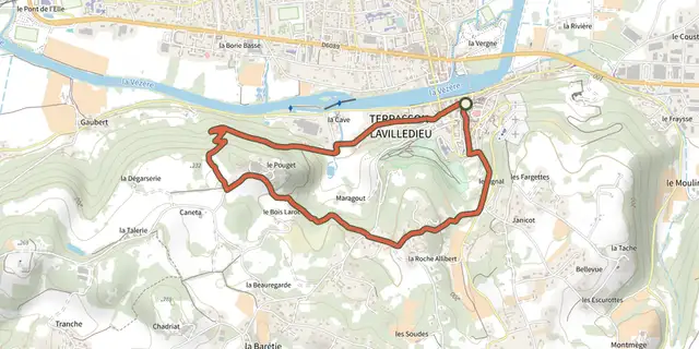 Tracé de Boucle des Jardins sur le Plan IGN