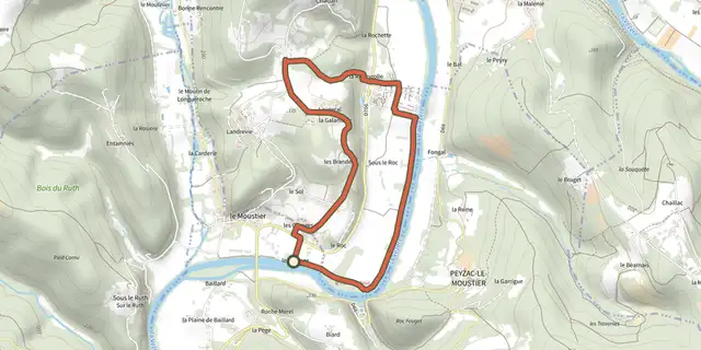 The Boucle du Roc (version courte) track on the IGN map