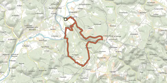 Tracé de Boucle des Chambrettes sur le Plan IGN
