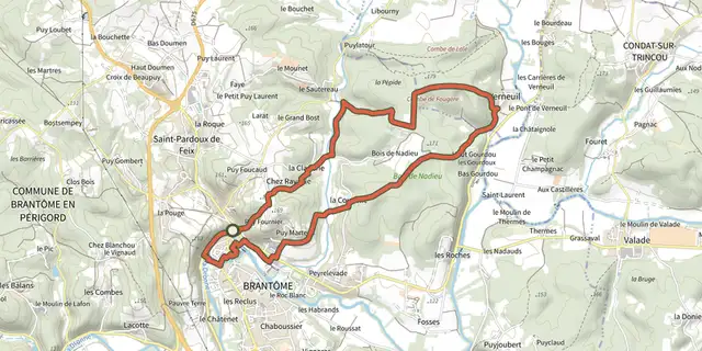 Tracé de Boucle des Puys sur le Plan IGN