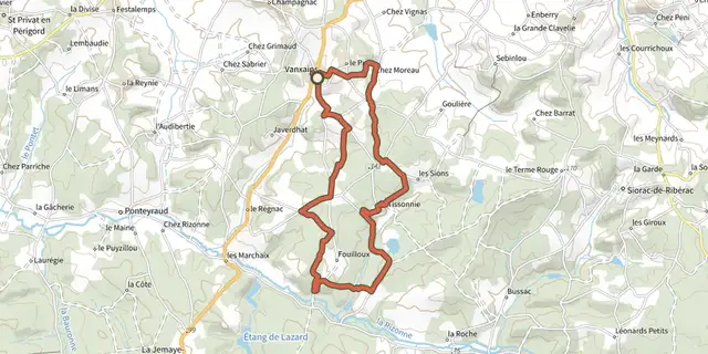The Boucle de Vanxains track on the IGN map