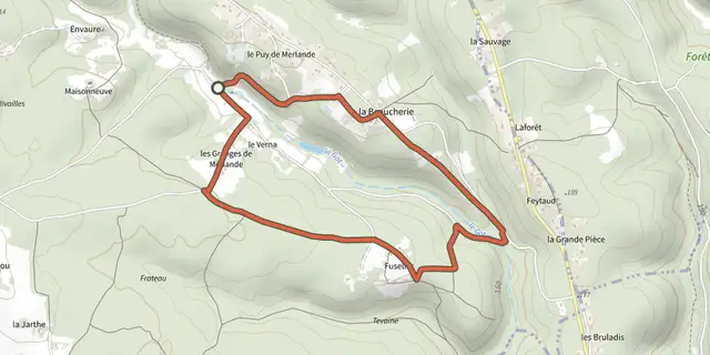 The Petite boucle de Merlande track on the IGN map