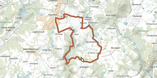 The Boucle du Piemont St Priestois track on the IGN map