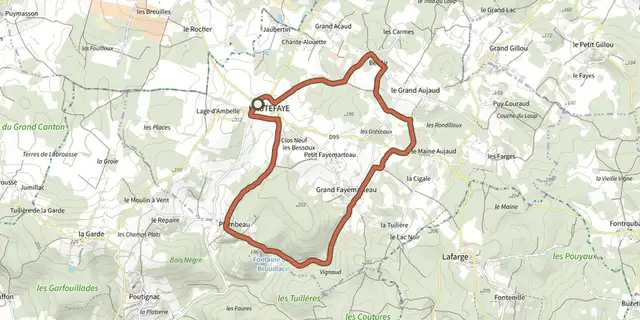 Tracé de Boucle du Clos Neuf sur le Plan IGN