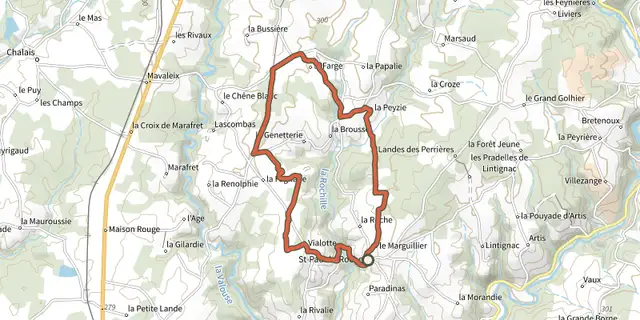 Tracé de Boucle de la Pierre à Cupules sur le Plan IGN