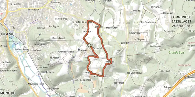 The Boucle des Fontaines track on the IGN map