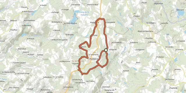 The Boucle des Hameaux track on the IGN map