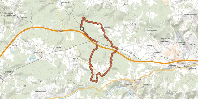 Tracé de Boucle de Beauzens sur le Plan IGN