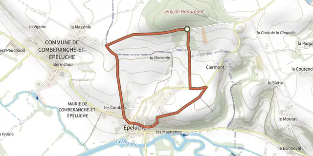 The Boucle de l'Epeluche track on the IGN map