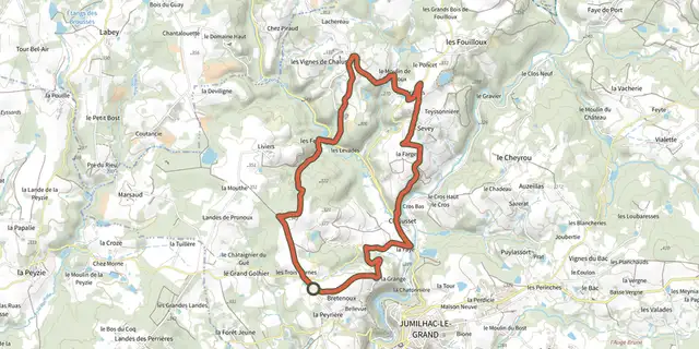 Tracé de Boucle des Moulins sur le Plan IGN