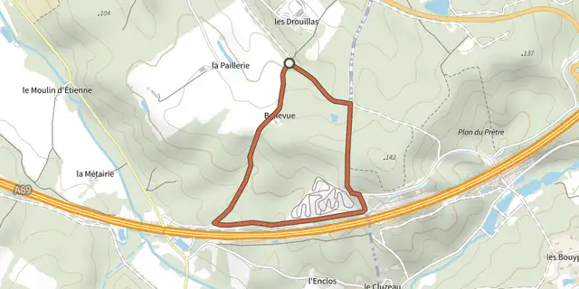 Tracé de Boucle de Bellevue sur le Plan IGN