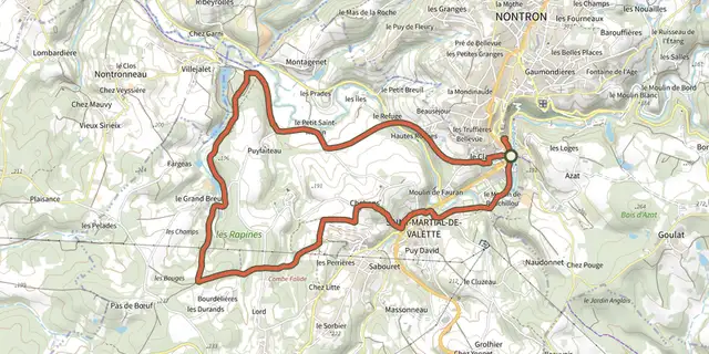 The Boucle des Iles track on the IGN map