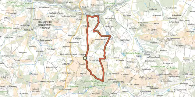 Tracé de Boucle du Bois De Monsieur sur le Plan IGN