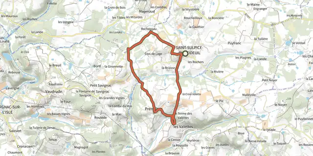 The Boucle du Ravillou track on the IGN map