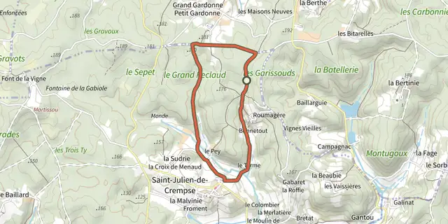 The Petite boucle de St Julien track on the IGN map