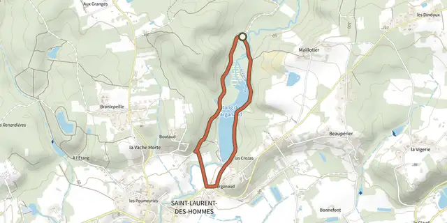 The Boucle de l'Etang track on the IGN map