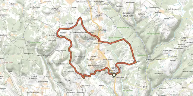 The Boucle du Grand Coderc track on the IGN map