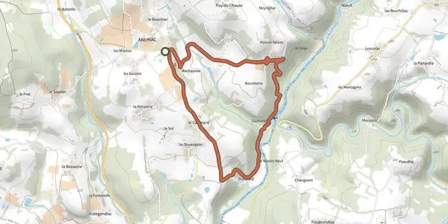 Tracé de Boucle de Guimalet sur le Plan IGN