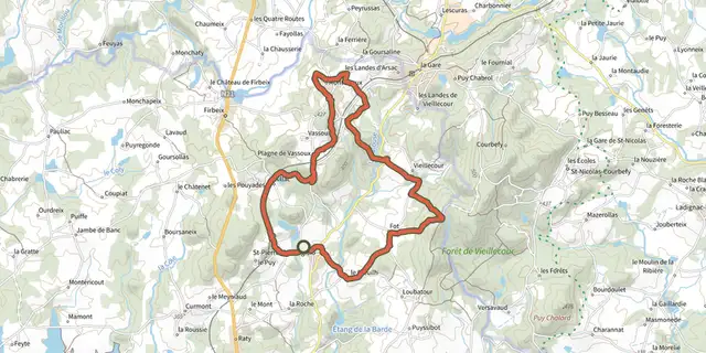 Tracé de Boucle des Trois Chateaux sur le Plan IGN