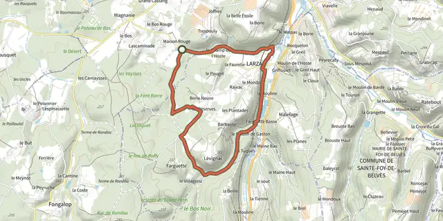 Tracé de Boucle des Viaducs sur le Plan IGN