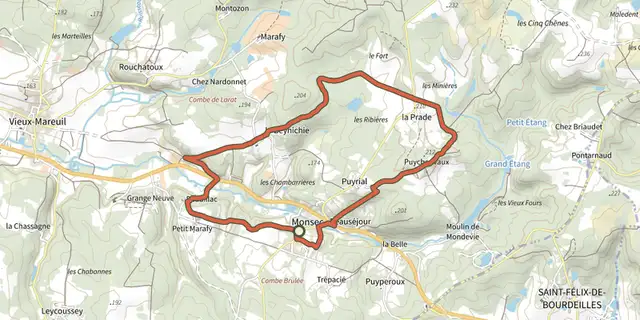 Tracé de Boucle de Monsec sur le Plan IGN