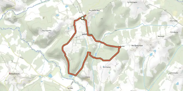 Tracé de Boucle des Grands Pey sur le Plan IGN