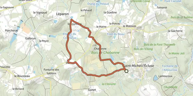 The Boucle de Rhodo track on the IGN map