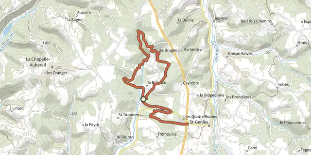The Boucle Pierres et Lauzes track on the IGN map