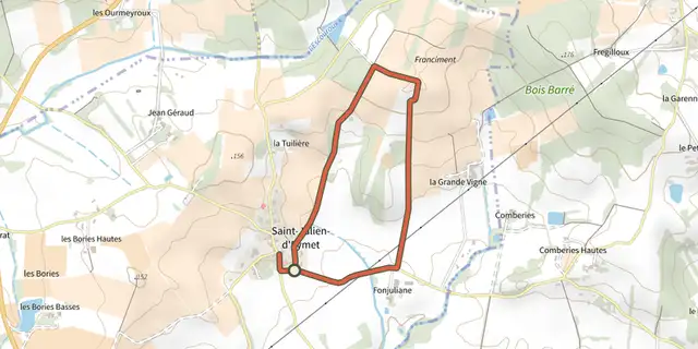 Tracé de Boucle de St-Julien sur le Plan IGN