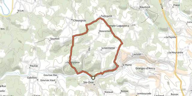 The Boucle de Boscornut track on the IGN map