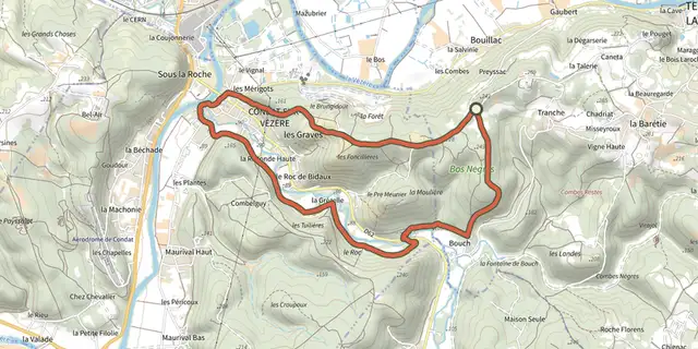 Tracé de Boucle de la Commanderie sur le Plan IGN