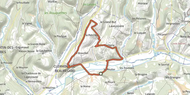 The La boucle de l'Ophrys track on the IGN map