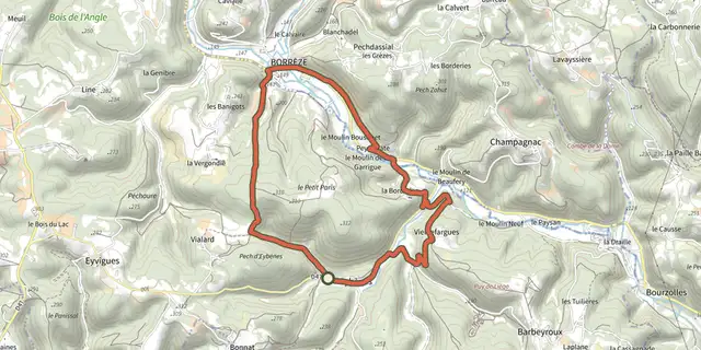Tracé de Boucle des Moulins sur le Plan IGN