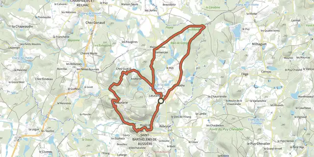 Tracé de Boucle de Villemercier sur le Plan IGN