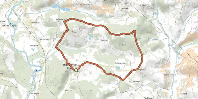 The Boucle de l'Eau et de la Forêt enchantée track on the IGN map