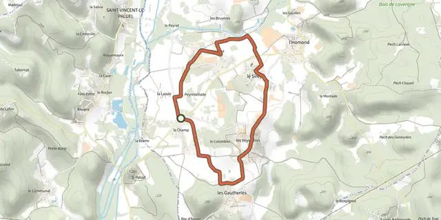 Tracé de Boucle des Gautheries sur le Plan IGN