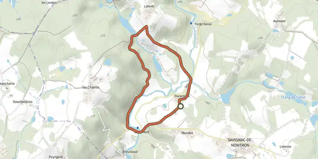 The Boucle du Bandiat track on the IGN map