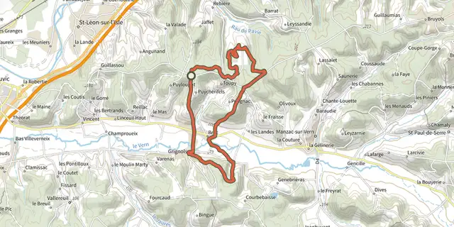 The Boucle des chaulnes track on the IGN map