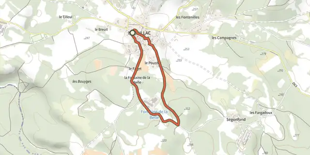 Tracé de Boucle du Bourg sur le Plan IGN