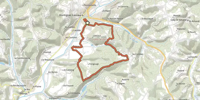 Tracé de Boucle du Bois de la Saladie (version longue) sur le Plan IGN