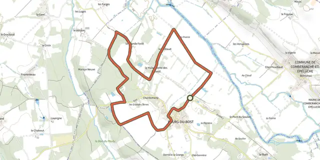 The Boucle de Bourg-du-Bost track on the IGN map