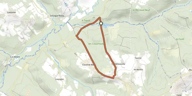 The Boucle de Claud de Bled track on the IGN map