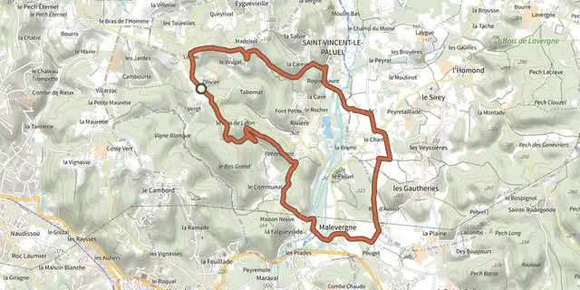 Tracé de Boucle du Paluel sur le Plan IGN