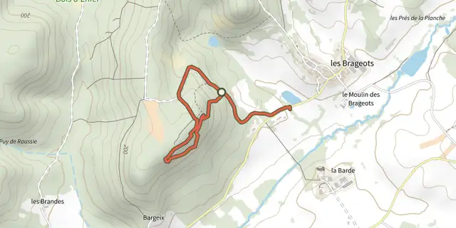 Tracé de Sentier des Meulières sur le Plan IGN