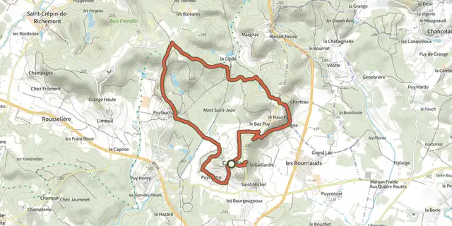 Tracé de Boucle de Cantillac sur le Plan IGN