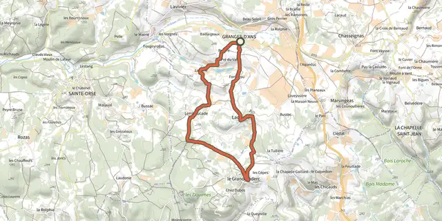 The Boucle de Grange d'Ans Sud track on the IGN map