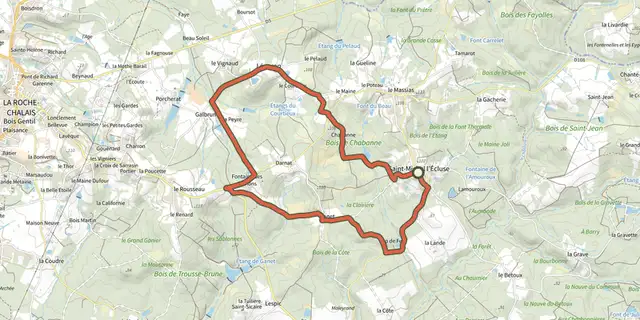 The Boucle du Loup Garou track on the IGN map